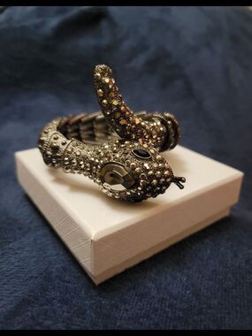 Kenneth Jay Lane (KLJ) Gunmetal Snake Bracelet